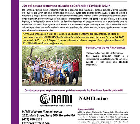 NAMI Western Massachusetts Spanish Familt-to-Family Education Class