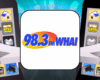 WHAI app logo with two cell phones on either side